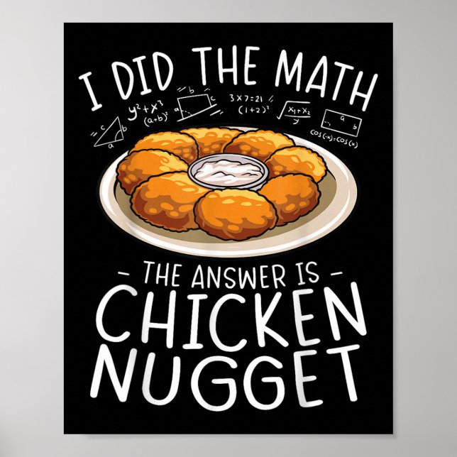 Affiche J'Ai Fait Math Chicken Nugget Lover Funny Nerd Hum (Devant)
