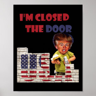 Affiche J'Ai Fermé La Porte, Dessin Drôle De La Frontière 