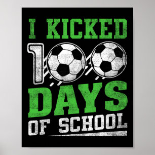 Affiche J'ai Fêté 100 Jours D'école Garçons Filles De Foot