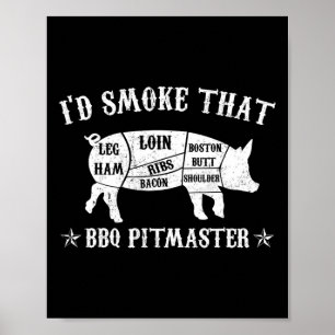 Affiche J'Ai Fumé Que T Chemise Pig Pitmaster Funny Bbq Fu