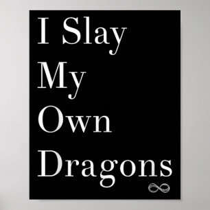 Affiche J'Ai Jeté Ma Chemise Motivationnelle Dragons