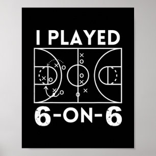 Affiche J'ai joué 6 contre 6 au basketball féminin origina