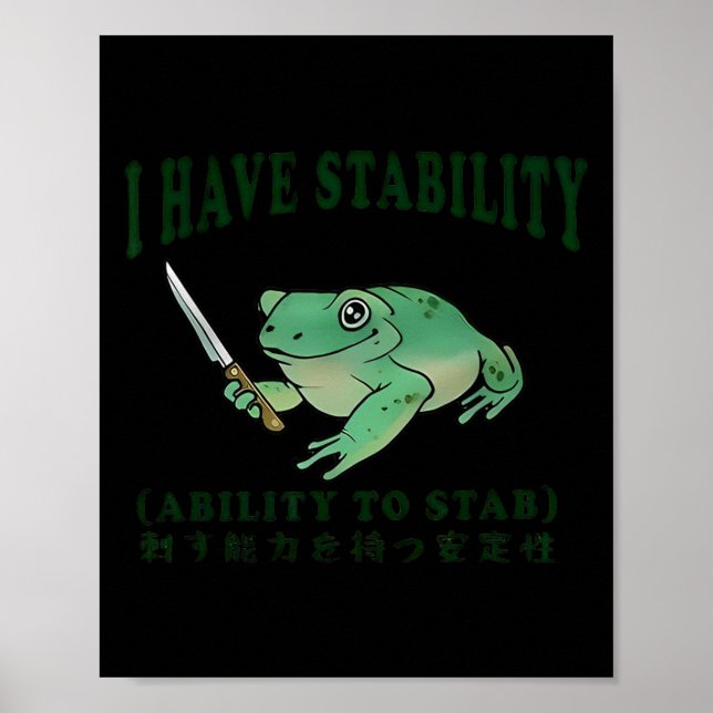 Affiche J'Ai La Stabilité De Stab Funny Frog Japane (Devant)