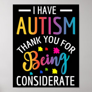 Affiche J'ai l'autisme autiste pour les enfants