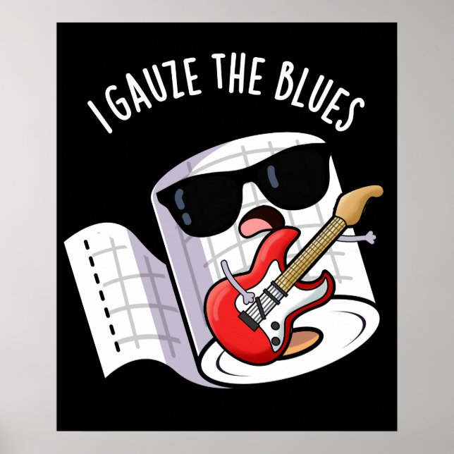Affiche J'ai le blues drôle de premiers secours jeu de mot (Devant)