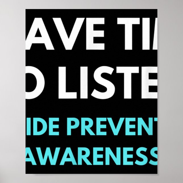 Affiche J'Ai Le Temps D'Écouter La Sensibilisation À La Pr (Devant)