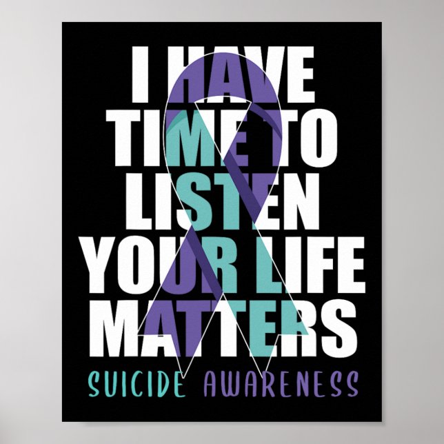 Affiche J'Ai Le Temps D'Écouter Problèmes De Vie Suicide (Devant)