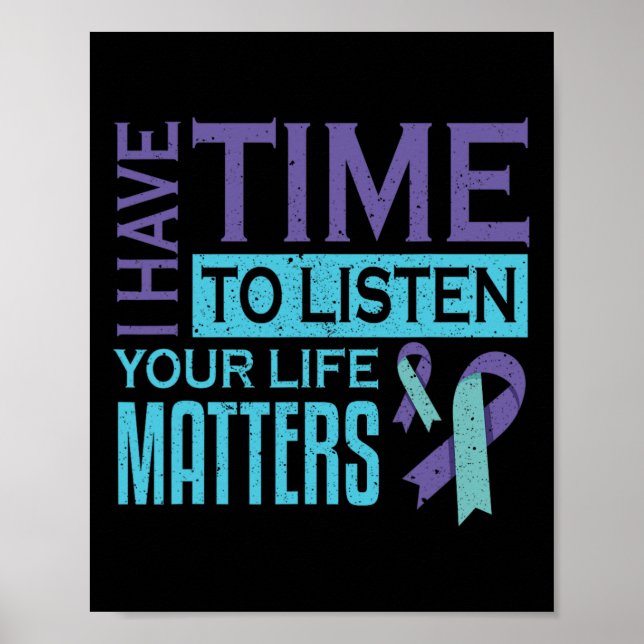 Affiche J'Ai Le Temps D'Écouter Problèmes De Vie Suicide (Devant)