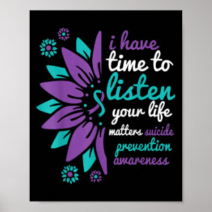 Affiche J'Ai Le Temps D'Écouter Votre Prévention Du Suicid
