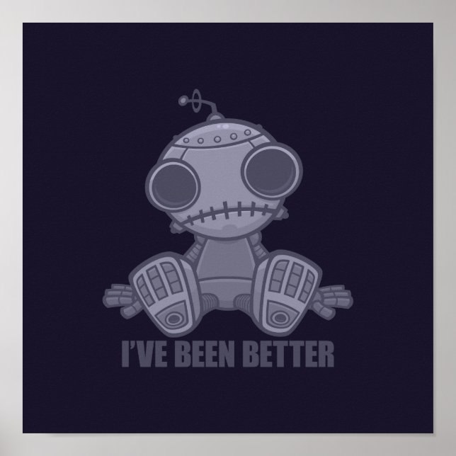 Affiche J'Ai Mieux Été Triste Cartoon Robot (Devant)