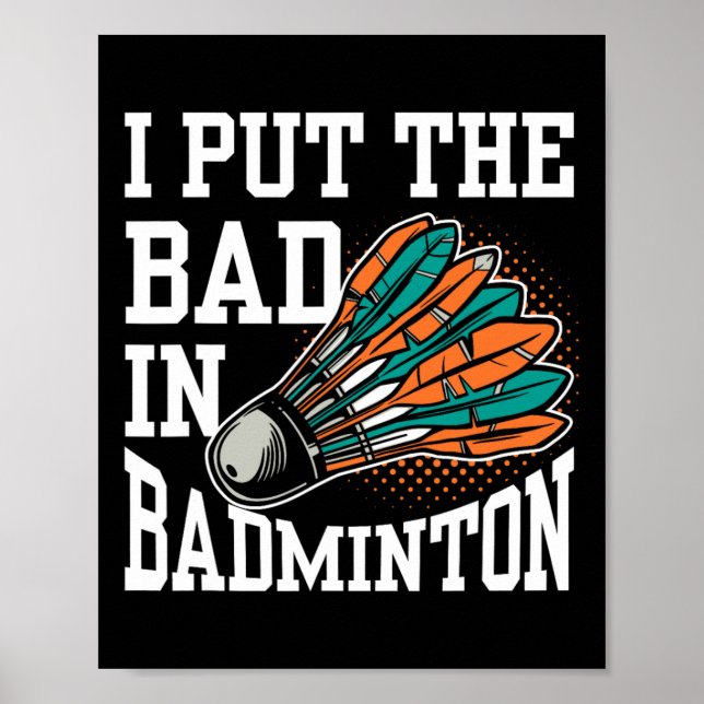 Affiche J'Ai Mis Mal Dans Badminton Player Team Match Love (Devant)