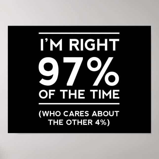 Affiche J'ai raison 97% du temps (Devant)