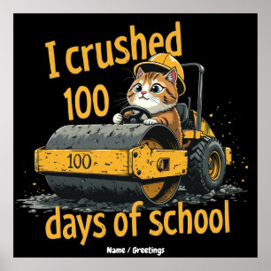 Affiche J'ai réussi 100 jours d'école Célébrez le 100e jou
