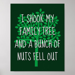 Affiche J'ai secoué mon arbre généalogique et un groupe