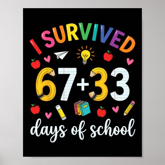 Affiche J'ai survécu 100 jours d'école Six Sept Mème Ensei (Devant)