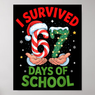 Affiche J'ai survécu 67 jours de l'école de Noël Canne en