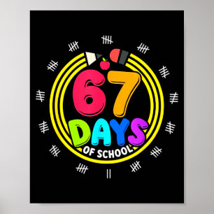 Affiche J'ai survécu 67 jours d'école 6 7 Mème Z Gen