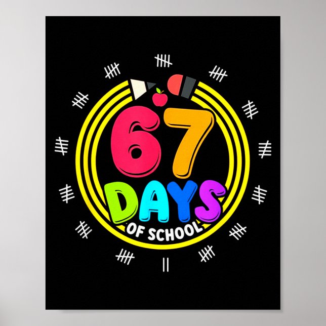 Affiche J'ai survécu 67 jours d'école 6 7 Mème Z Gen  (Devant)