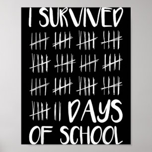 Affiche J'ai survécu 67 jours d'école drôle 67 mème total