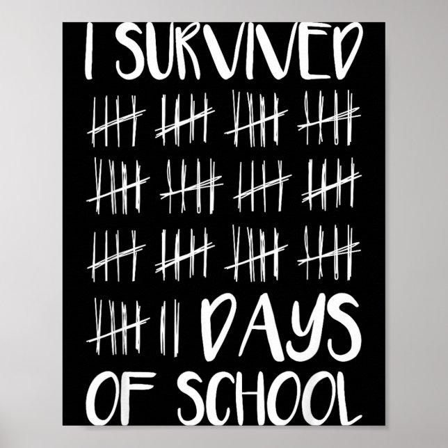 Affiche J'ai survécu 67 jours d'école drôle 67 mème total  (Devant)