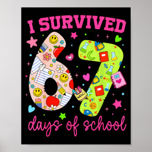 Affiche J'ai survécu 67 jours d'école drôle camouflage gar