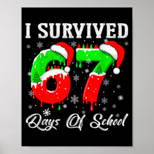 Affiche J'ai survécu 67 jours d'école drôle de Noël