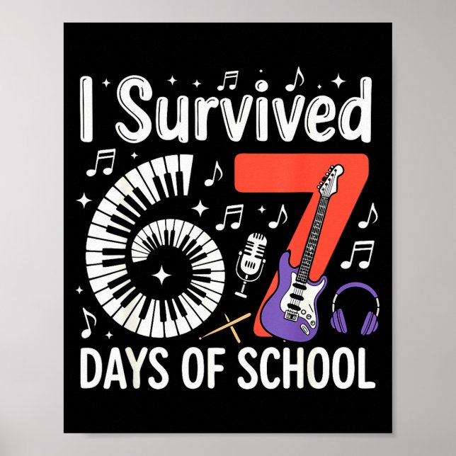 Affiche J'ai survécu 67 jours d'école - Enseignants Élèves (Devant)