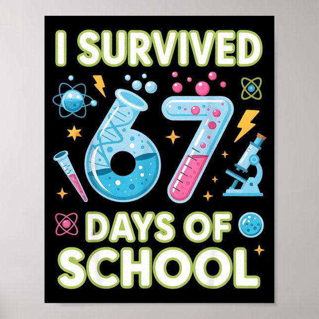 Affiche J'ai survécu 67 jours d'école - Enseignants Élèves (Devant)