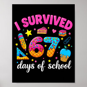Affiche J'ai survécu 67 jours d'école Mème drôle Professeu
