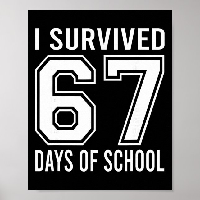 Affiche J'ai survécu 67 jours d'école Mème drôle Professeu (Devant)