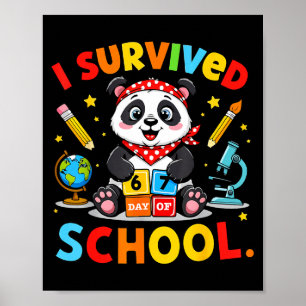 Affiche J'ai survécu 67 jours d'école Mème drôle Professeu