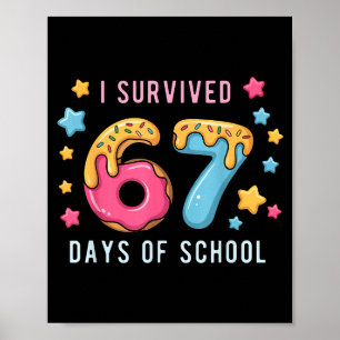 Affiche J'ai survécu 67 jours d'école Prof de maths mignon