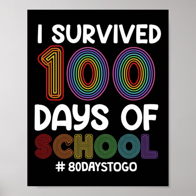 Affiche J'Ai Survécu À 100 Jours D'École 80 Jours Pour All (Devant)