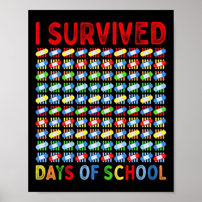 Affiche J'Ai Survécu À 100 Jours D'Enseignant Enfants Bynd (Devant)