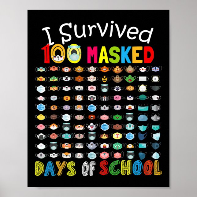 Affiche J'Ai Survécu À 100 Jours Masqués De L'École 100 Ma (Devant)