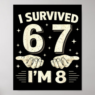 Affiche J'ai survécu à 6 7 8 garçons 8e anniversaire garço
