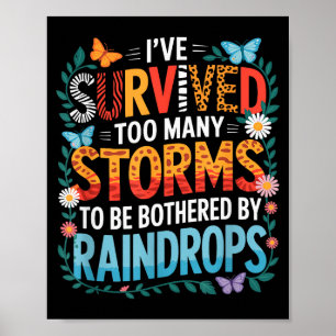 Affiche J'ai survécu à de nombreuses tempêtes, motivation