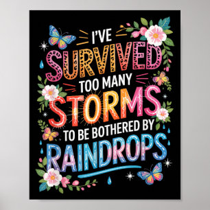 Affiche J'ai survécu à de nombreuses tempêtes, motivation