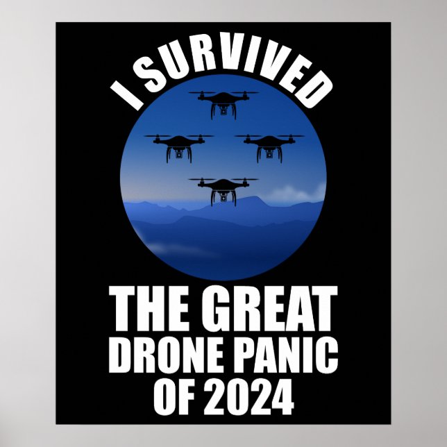 Affiche J'Ai Survécu À La Grande Panique Des Drones De 202 (Devant)