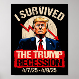 Affiche J'ai survécu à la récession Trump 4725 4925 Trump