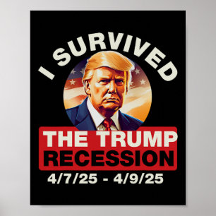 Affiche J'Ai Survécu À La Récession Trump Drôle Pour Les H