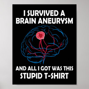 Affiche J'Ai Survécu À Un Anévrisme Du Cerveau Et Tout Ce