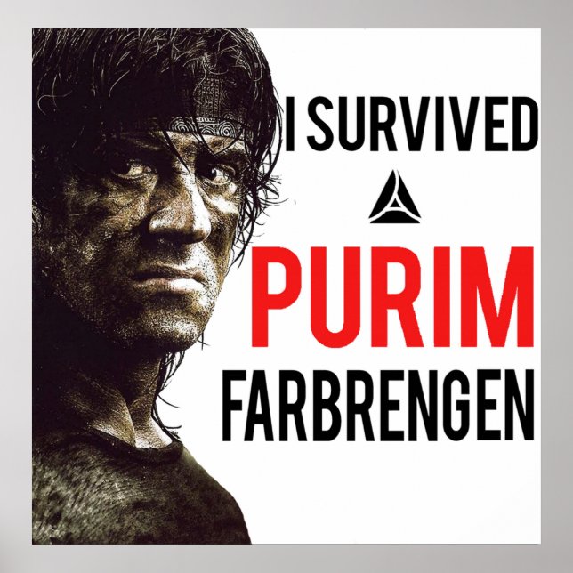 Affiche J'ai survécu à un Purim Farbrengen (Devant)
