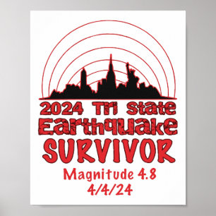 Affiche J'ai survécu au tremblement de terre de New York T