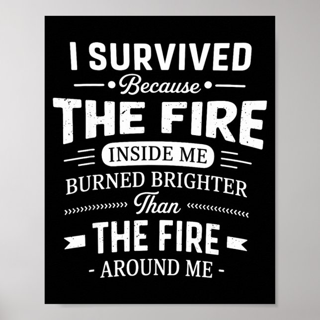 Affiche J'ai survécu parce que le feu en moi brûlait fort (Devant)