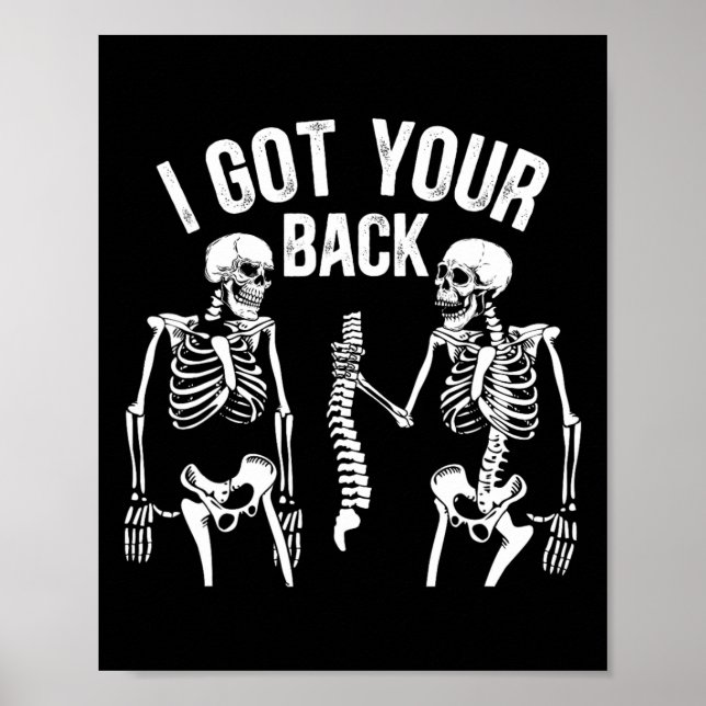 Affiche J'Ai Ton Ck Drôle Skeleton Spine Halloween Costu (Devant)