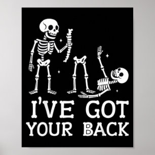 Affiche J'ai ton dos squelette drôle de look d'Halloween