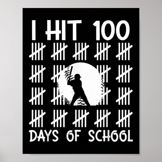 Affiche J'Ai Touché 100 Jours De Baseball Scolaire 100E Jo (Devant)