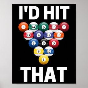 Affiche J'Ai Touché Ce Billard Amusant Joueur De Ball Pool