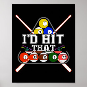 Affiche J'Ai Touché Ce Joueur Billard Snooker 8 Ball G